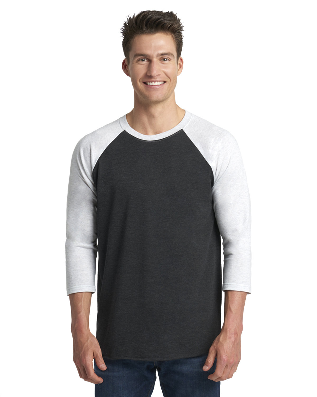 Large Next Level Tri-Blend 3/4 Raglan Tee Vintage Black/Premium Heather Large Next Level Tri-Blend 3/4 Raglan Tee Vintage Black/Premium Heather